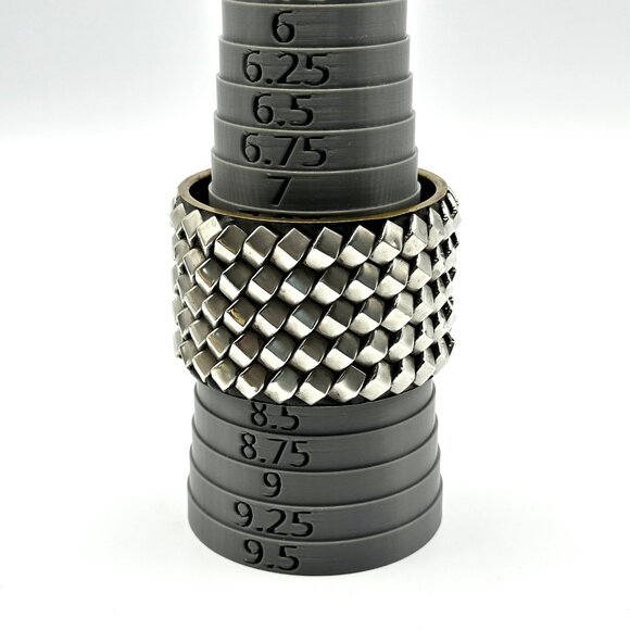 1970s-80s Sterling Silver & Brass Basket-Weave Cuff Bracelet - Picture 2 of 10